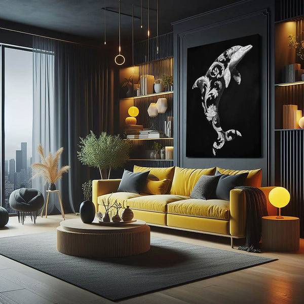 Dark Dolphin Wall Art