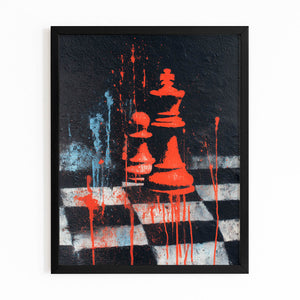 Dark Red King Chess Piece Art
