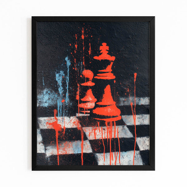 Dark Red King Chess Piece Art