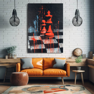 Dark Red King Chess Piece Art