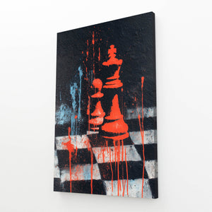 Dark Red King Chess Piece Art