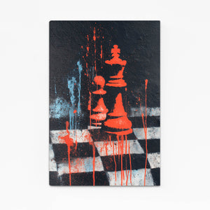 Dark Red King Chess Piece Art