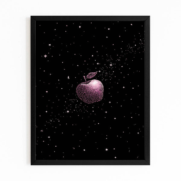 Deep Black Apple Art