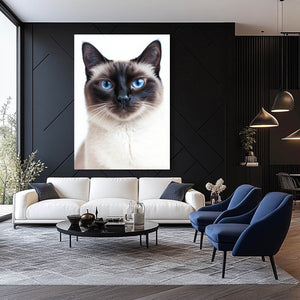 Deep Blue Cat Wall Art
