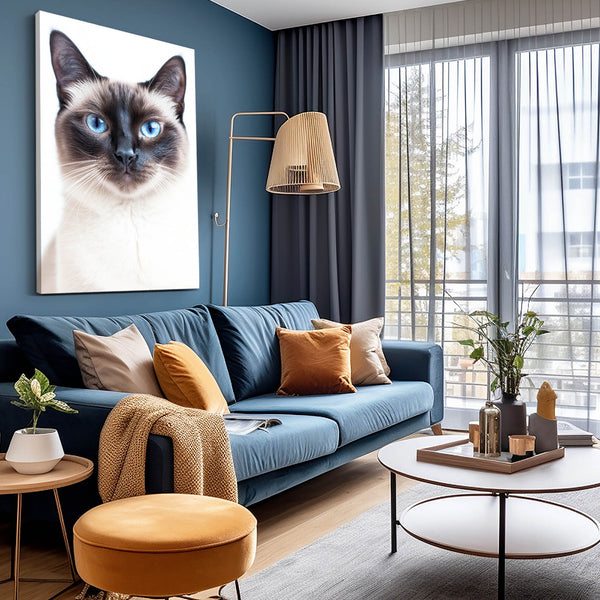Deep Blue Cat Wall Art
