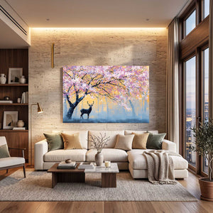 Deer Cherry Blossom Tree Art