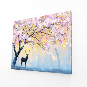 Deer Cherry Blossom Tree Art