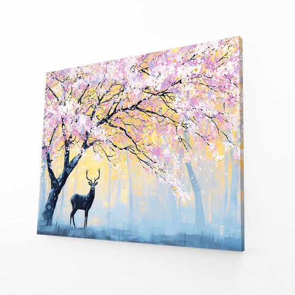 Deer Cherry Blossom Tree Art