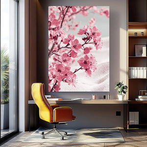 Delicate Pink Cherry Blossom Branch Wall Art