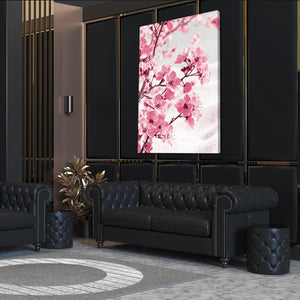 Delicate Pink Cherry Blossom Branch Wall Art
