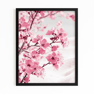 Delicate Pink Cherry Blossom Branch Wall Art