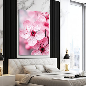 Dew Pink Cherry Blossom Flower Art