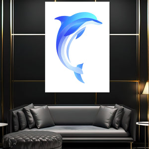 Digital Blue Dolphin Art