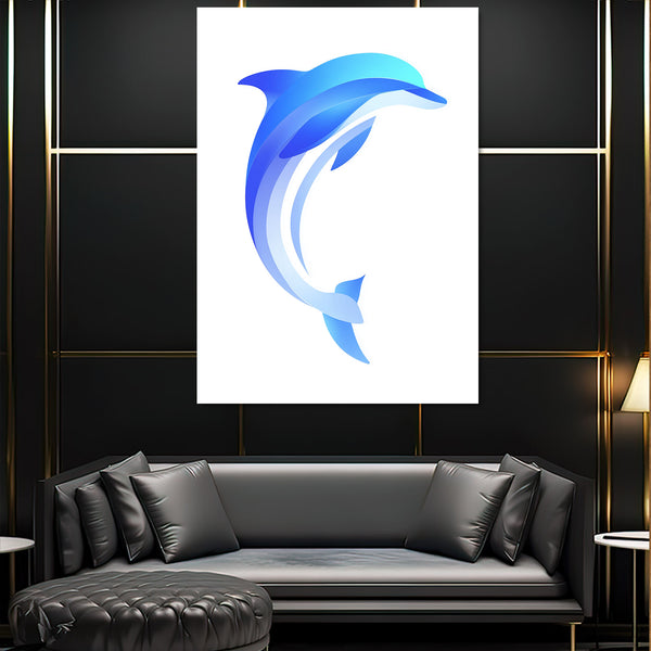 Digital Blue Dolphin Art