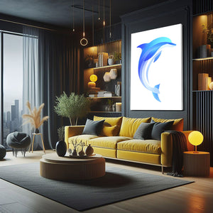 Digital Blue Dolphin Art