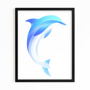 Digital Blue Dolphin Art