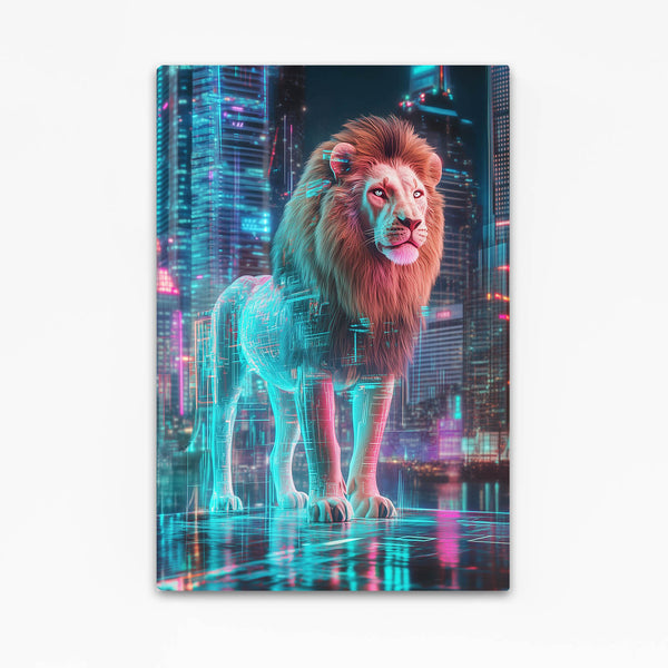 Digital City Lion Wall Art | MusaArtGallery™