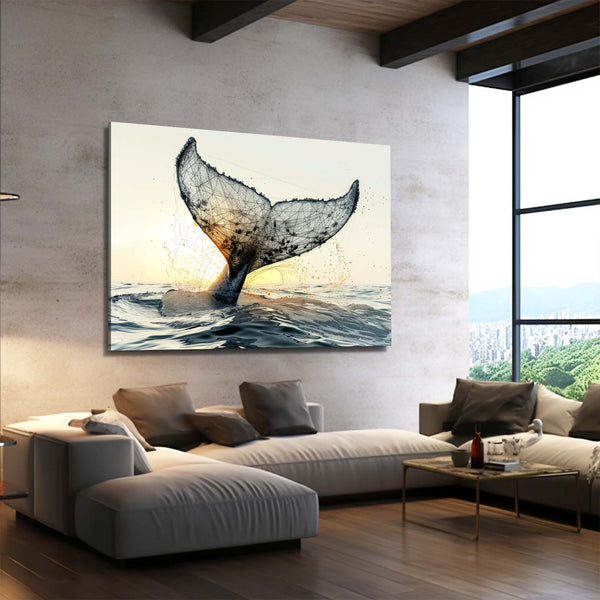 Digital Horizon Whale Art | MusaArtGallery™