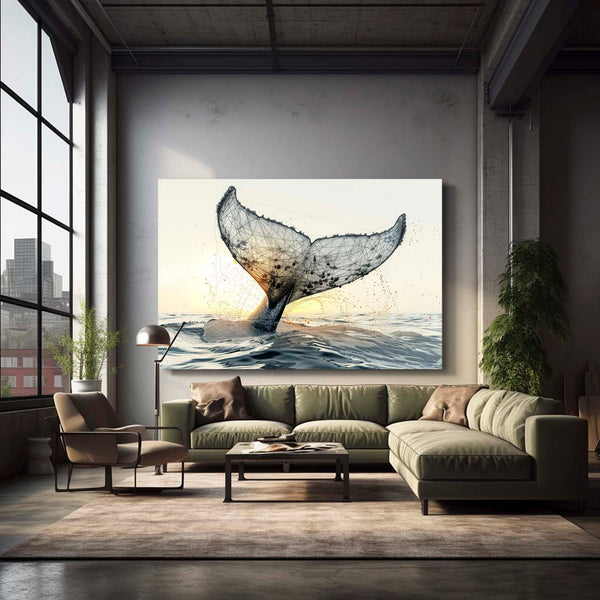 Digital Horizon Whale Art | MusaArtGallery™