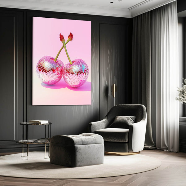 Disco Cherries Pink Abstract Art | MusaArtGallery™