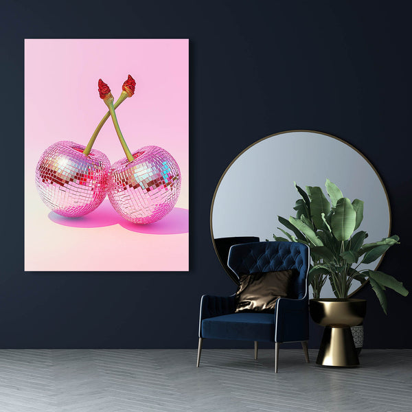 Disco Cherries Pink Abstract Art | MusaArtGallery™