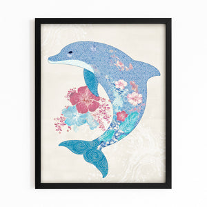 Dolphin Art Floral