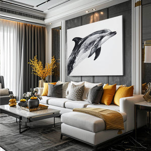 Dolphin Art Grey