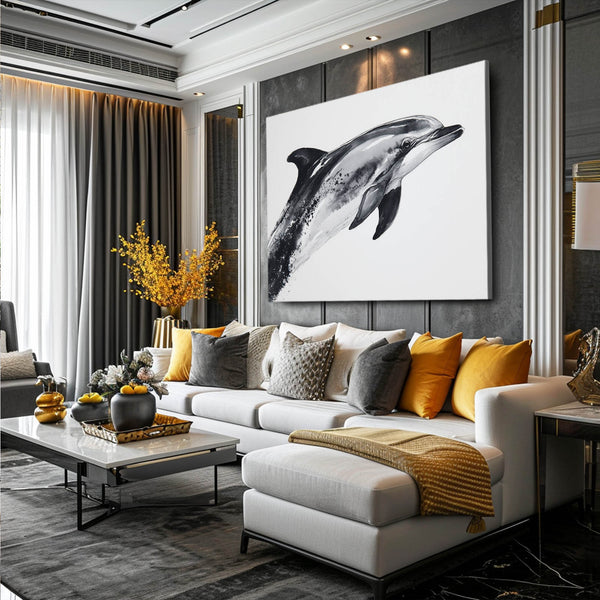 Dolphin Art Grey