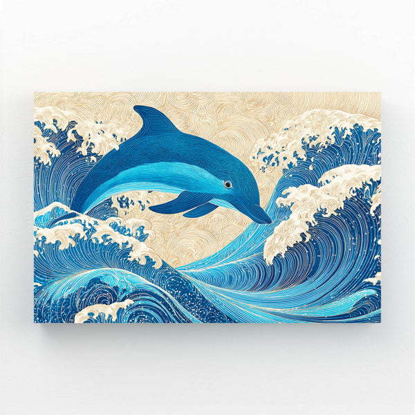 Dolphin Art Retro