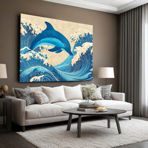 Dolphin Art Retro