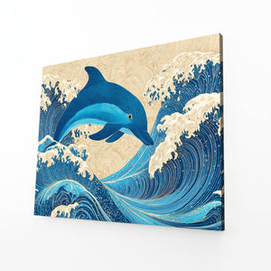 Dolphin Art Retro