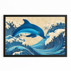 Dolphin Art Retro