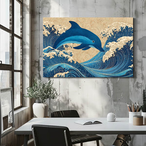 Dolphin Art Retro