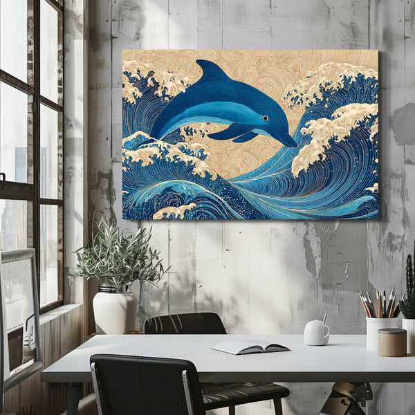 Dolphin Art Retro