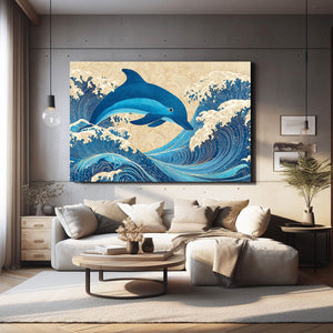 Dolphin Art Retro