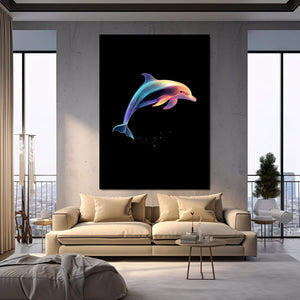 Dolphin Wall Art Black