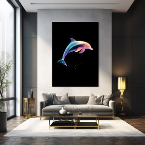 Dolphin Wall Art Black