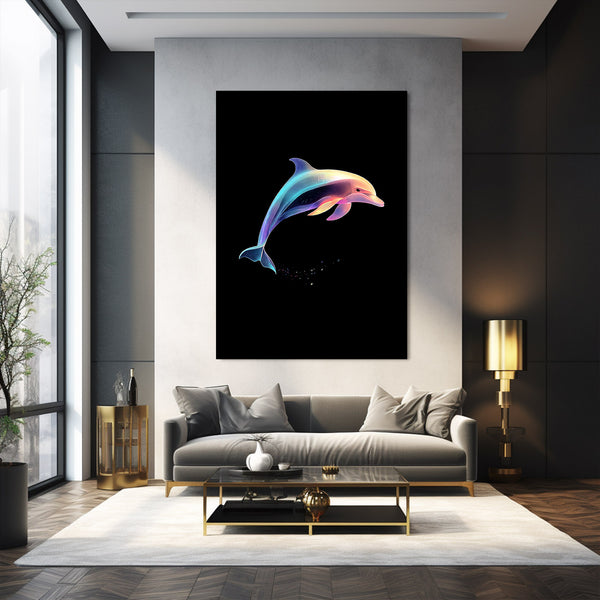 Dolphin Wall Art Black