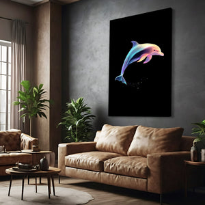 Dolphin Wall Art Black