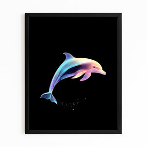 Dolphin Wall Art Black