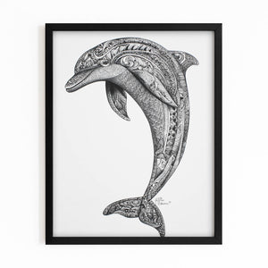 Dolphin Wall Art Grey