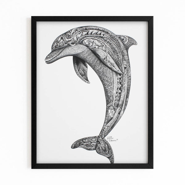 Dolphin Wall Art Grey