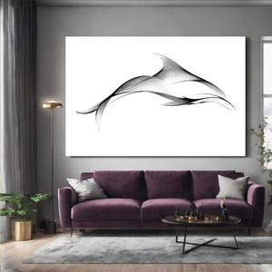 Dolphin Wall Art Line Art