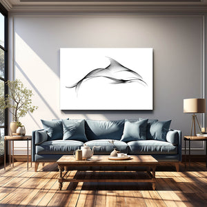 Dolphin Wall Art Line Art