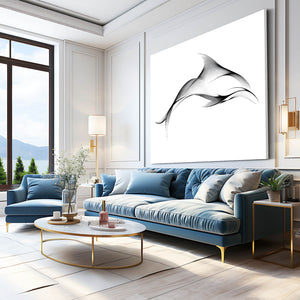 Dolphin Wall Art Line Art