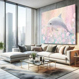 Dolphin Wall Art Pink