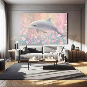 Dolphin Wall Art Pink