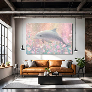 Dolphin Wall Art Pink