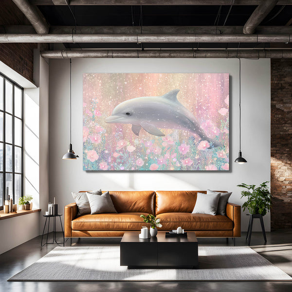 Dolphin Wall Art Pink