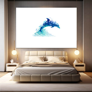 Dolphin Wall Art White